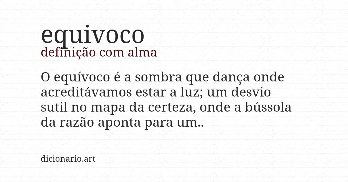 Definição com alma de equivoco