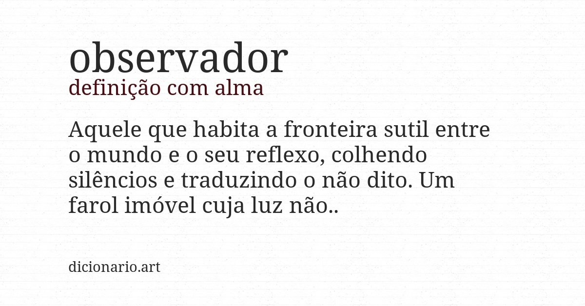 Definição com alma de observador