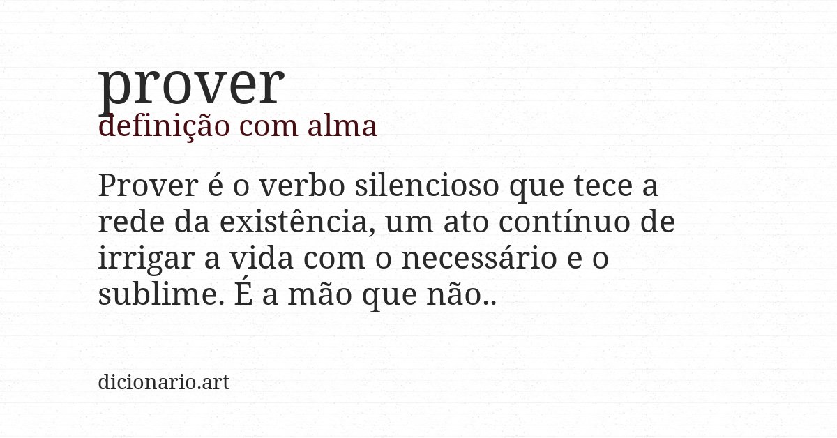 Definição com alma de prover