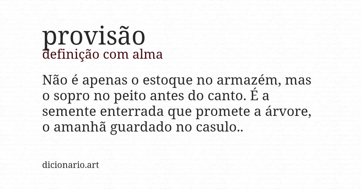Definição com alma de provisão