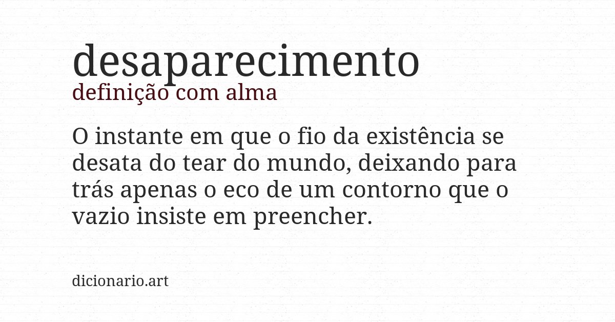 Definição com alma de desaparecimento
