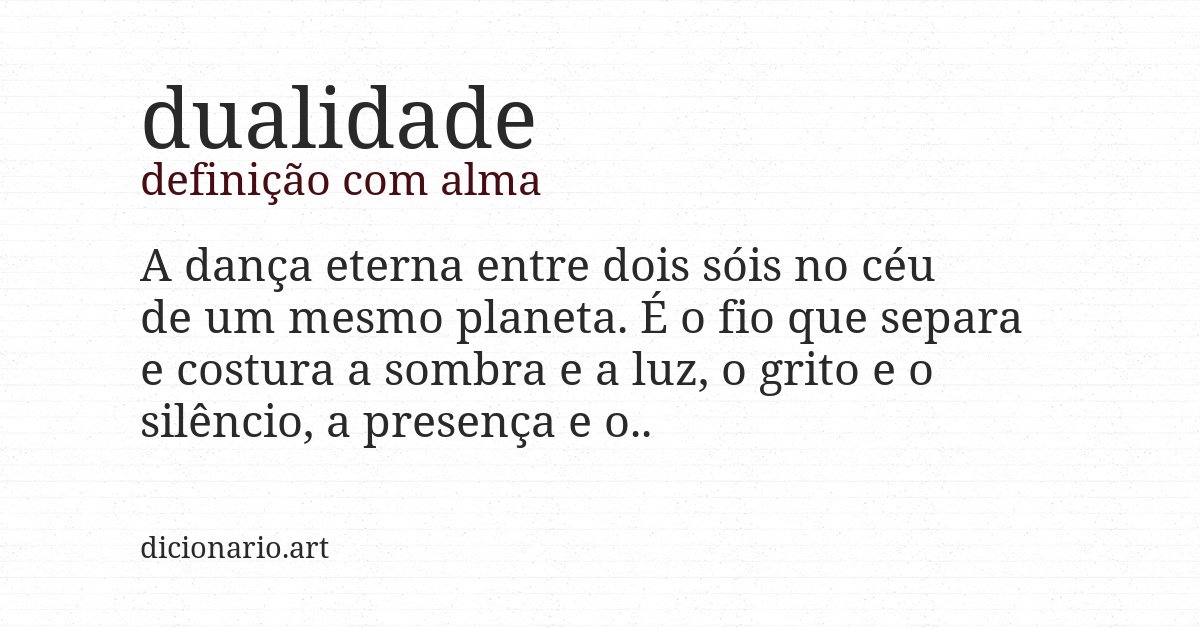 Definição com alma de dualidade