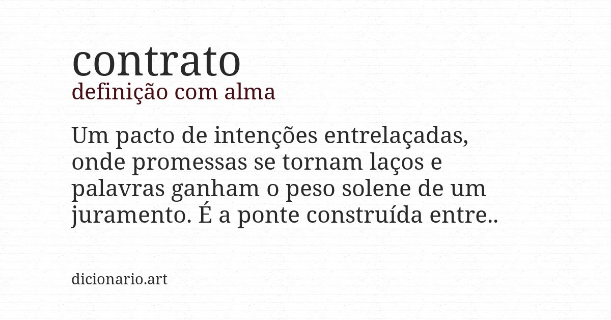 Definição com alma de contrato