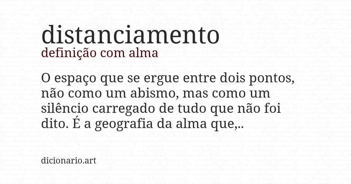 Definição com alma de distanciamento