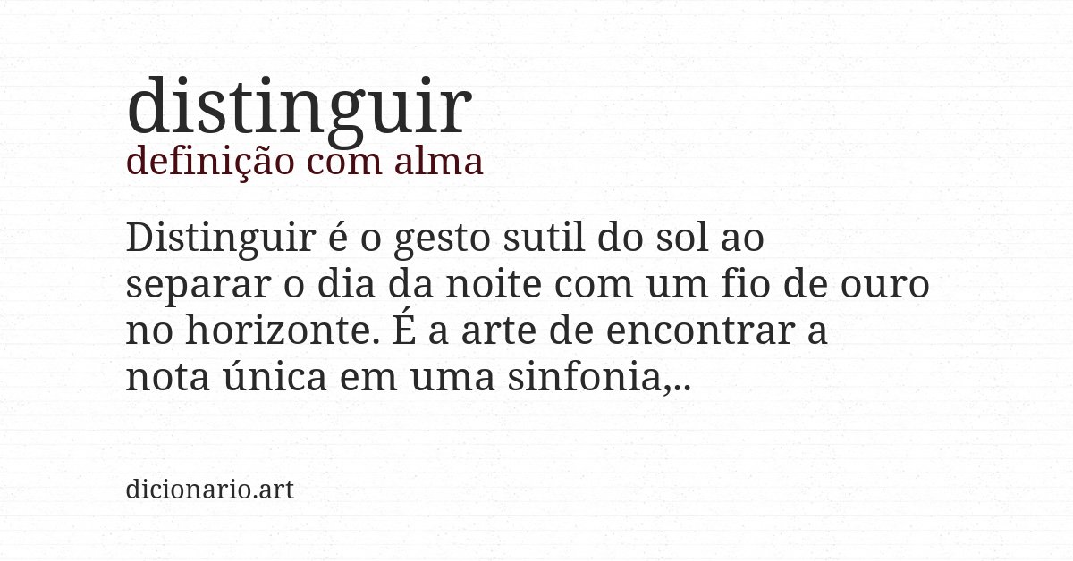 Definição com alma de distinguir