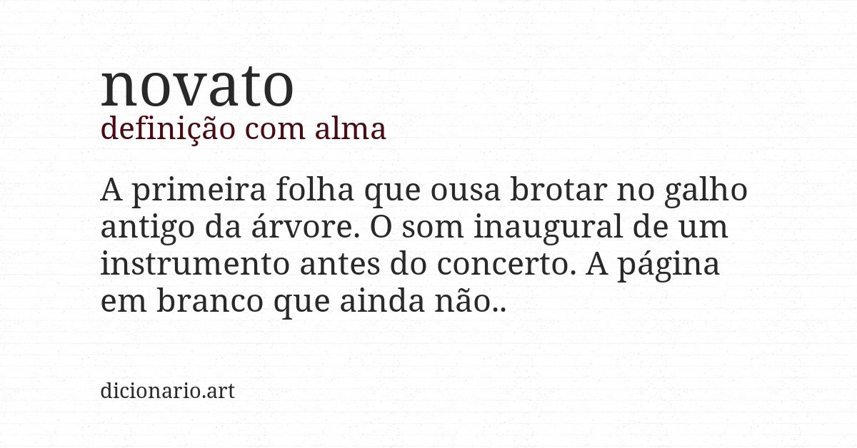 Definição com alma de novato