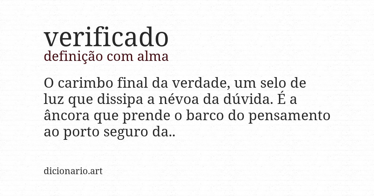 Definição com alma de verificado