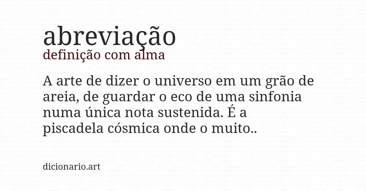 Definição com alma de abreviação