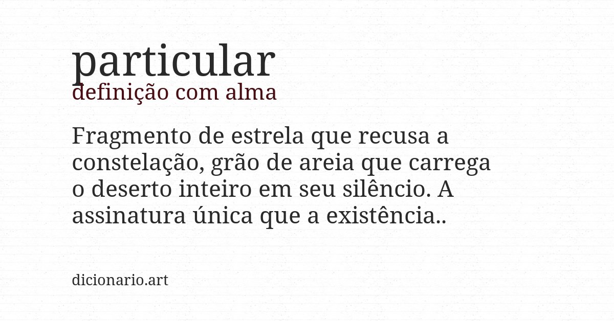 Definição com alma de particular