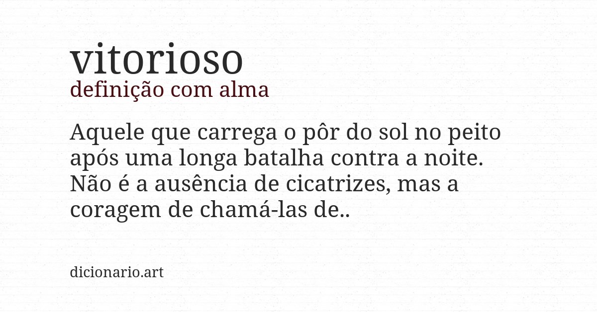 Definição com alma de vitorioso