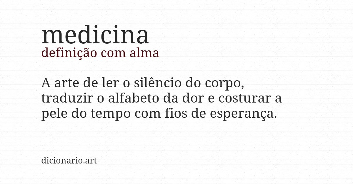Definição com alma de medicina