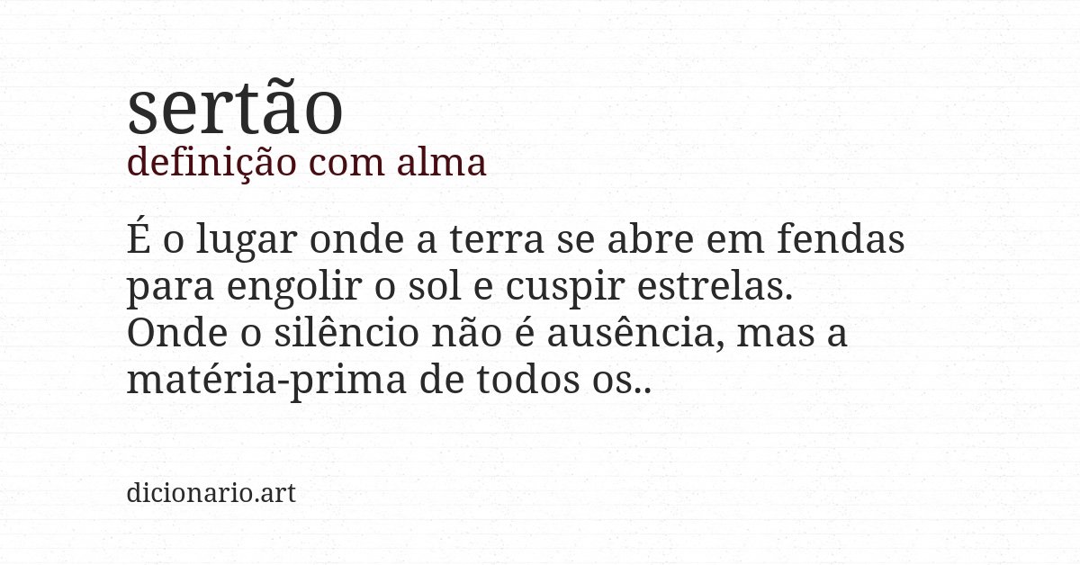 Definição com alma de sertão