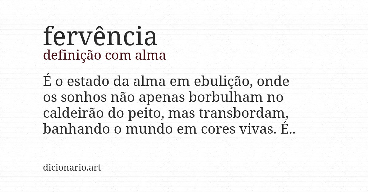 Definição com alma de fervência