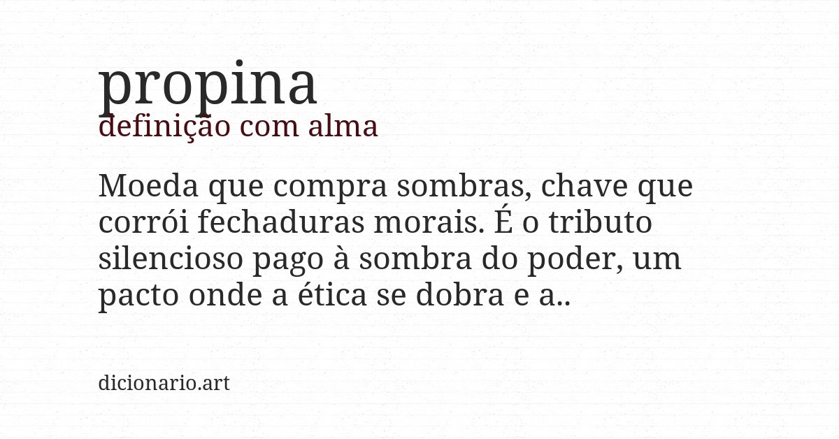 Definição com alma de propina