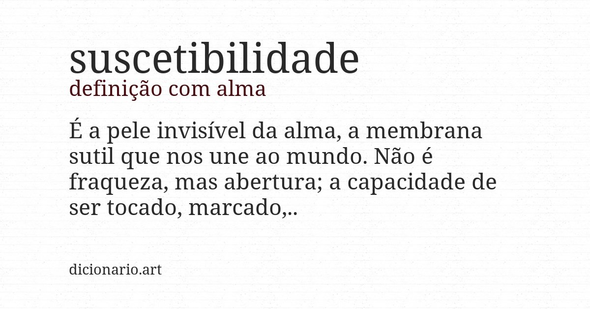 Definição com alma de suscetibilidade