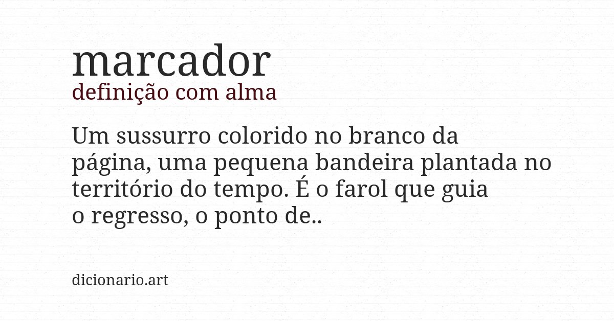 Definição com alma de marcador