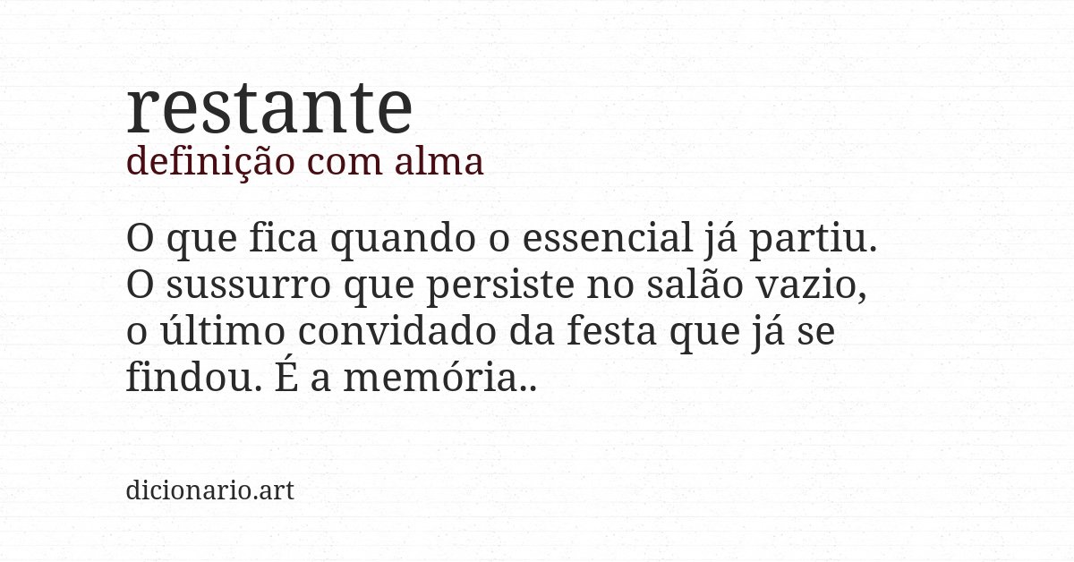 Definição com alma de restante