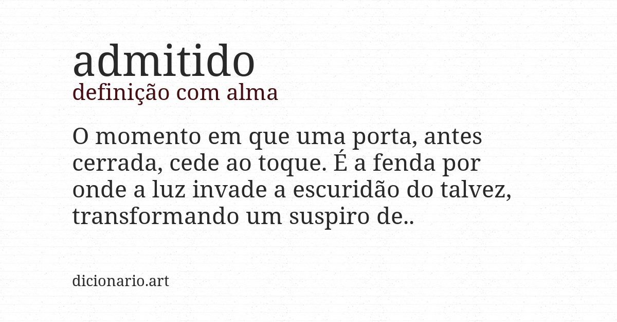 Definição com alma de admitido