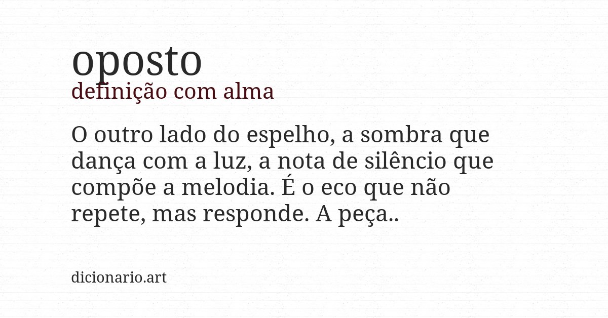 Definição com alma de oposto