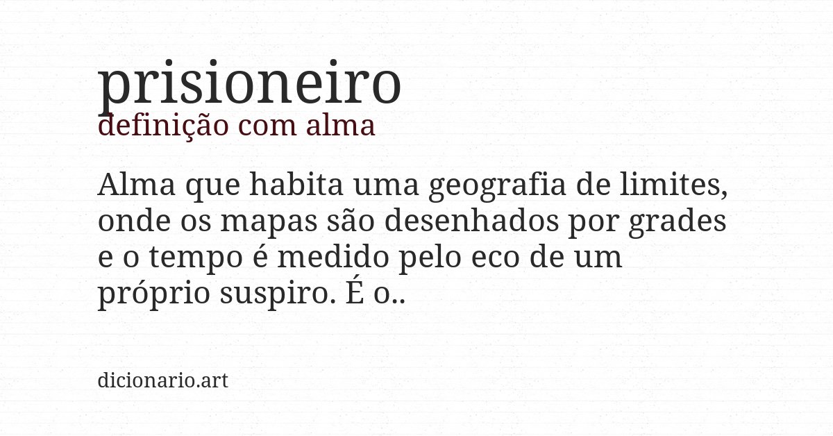 Definição com alma de prisioneiro