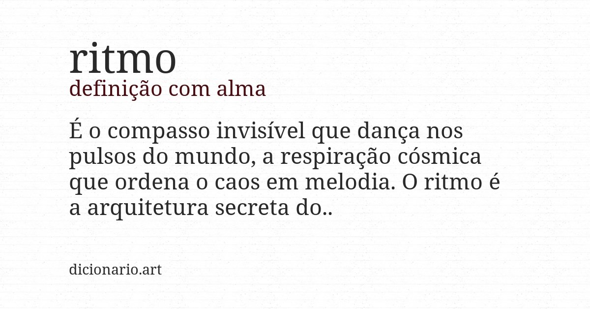 Definição com alma de ritmo