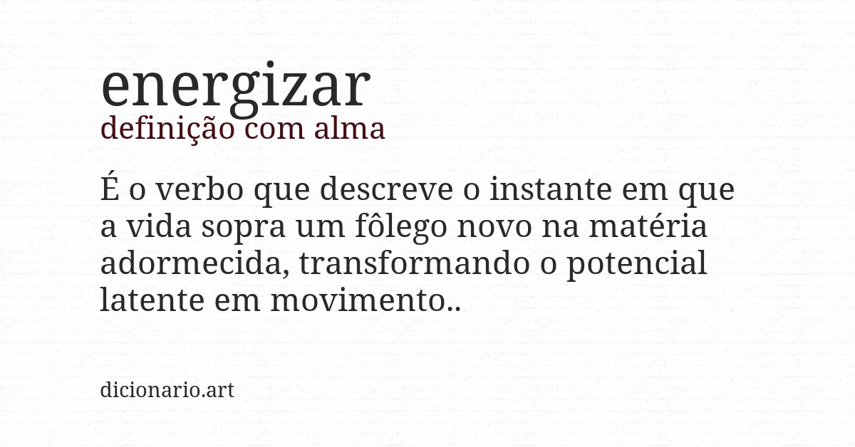 Definição com alma de energizar