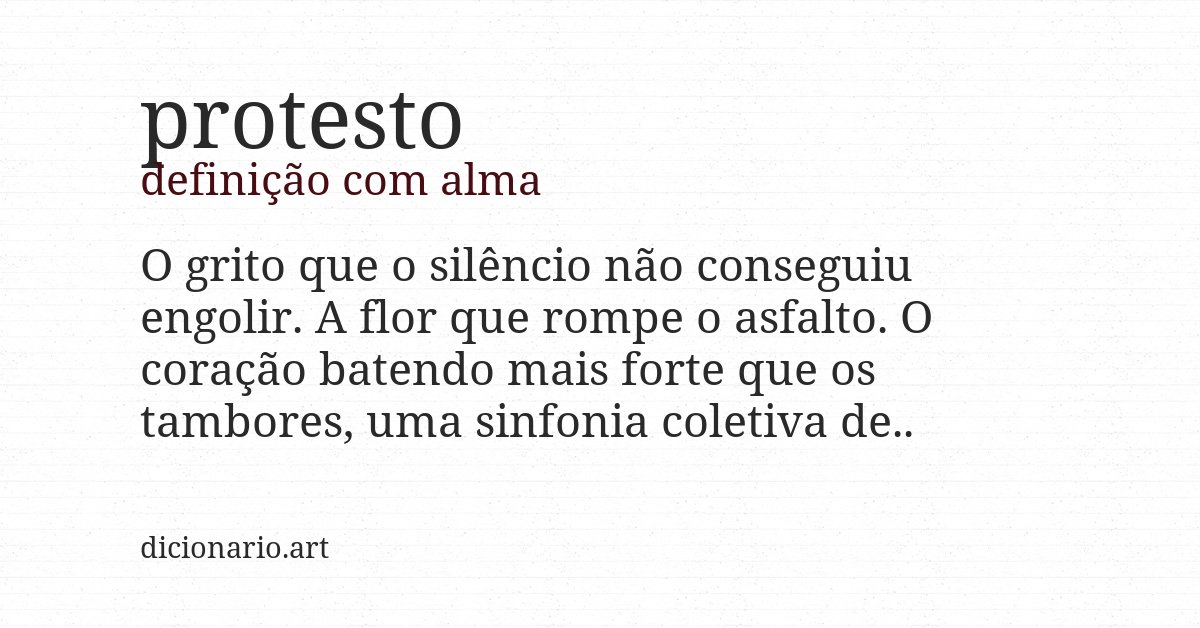 Definição com alma de protesto