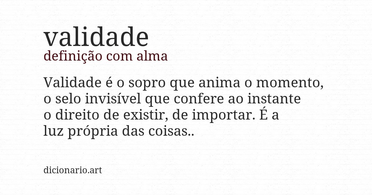 Definição com alma de validade