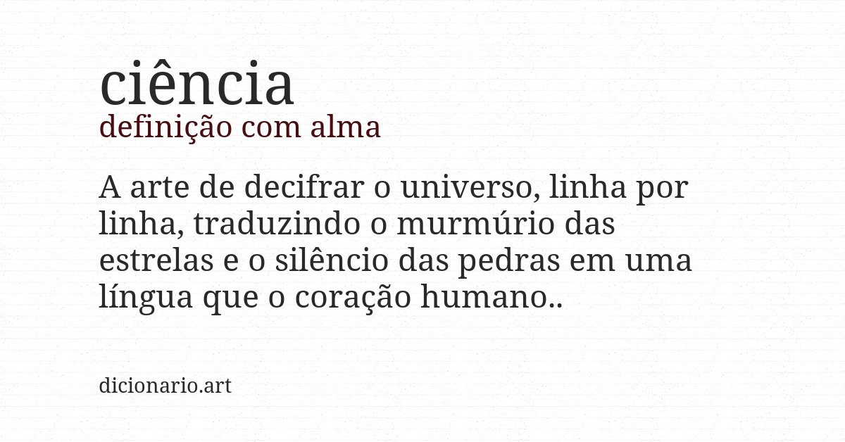 Definição com alma de ciência