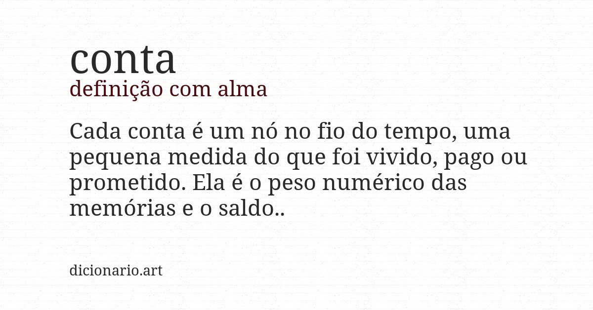 Definição com alma de conta