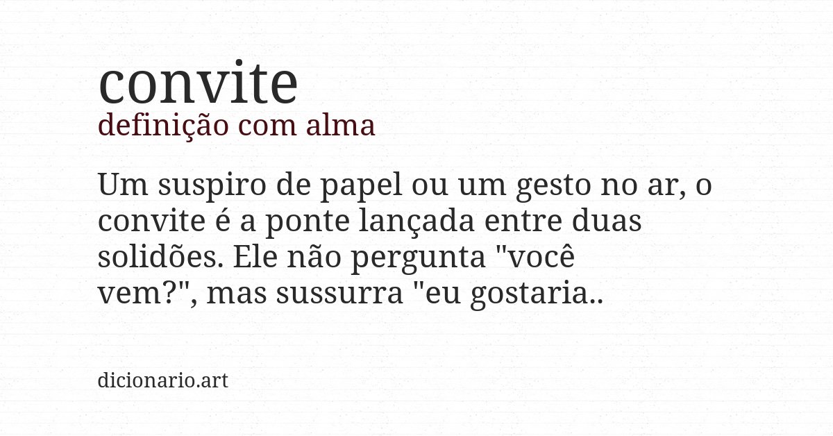 Definição com alma de convite