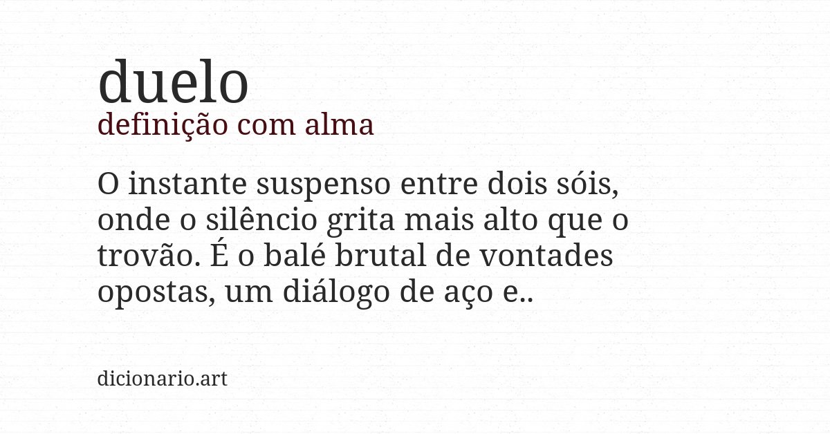 Definição com alma de duelo