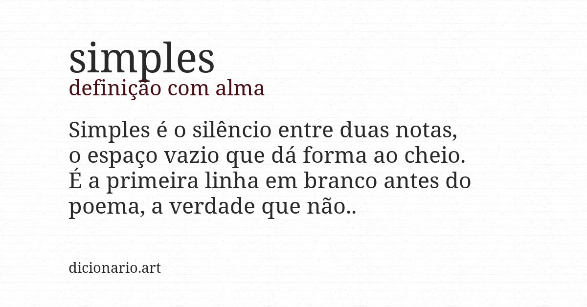 Definição com alma de simples