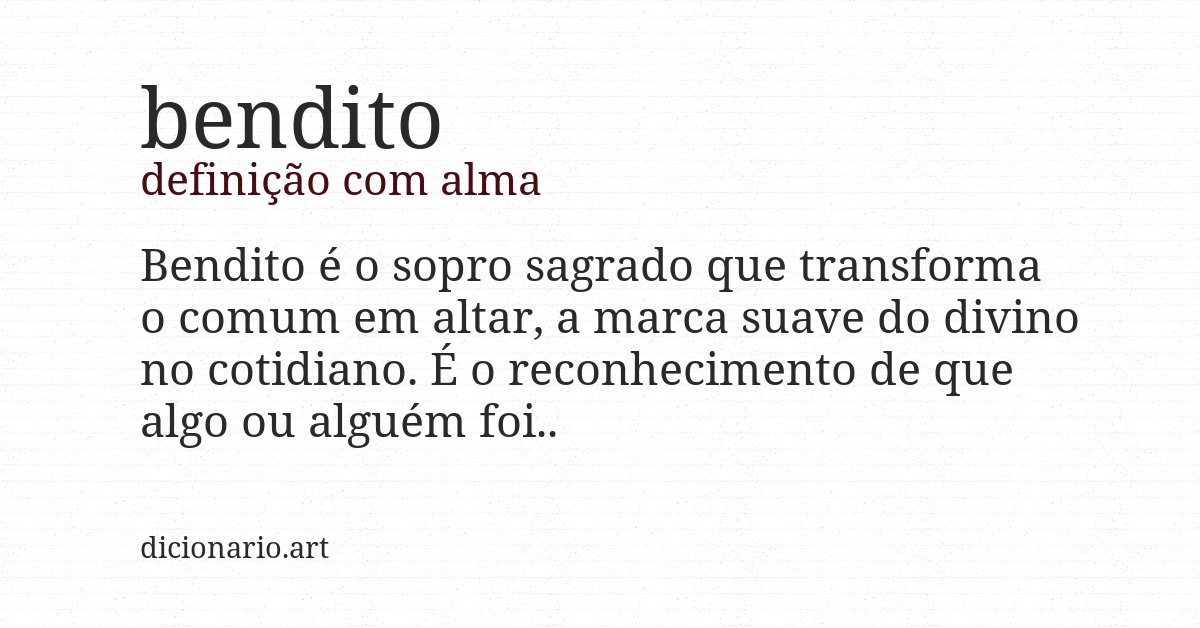 Definição com alma de bendito