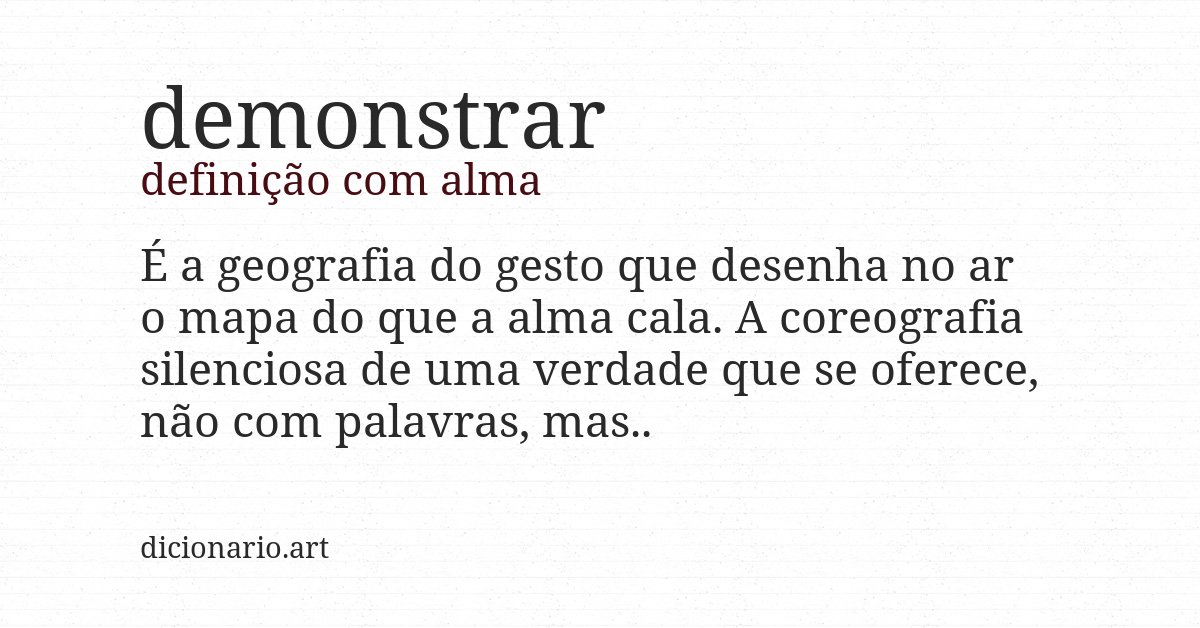 Definição com alma de demonstrar