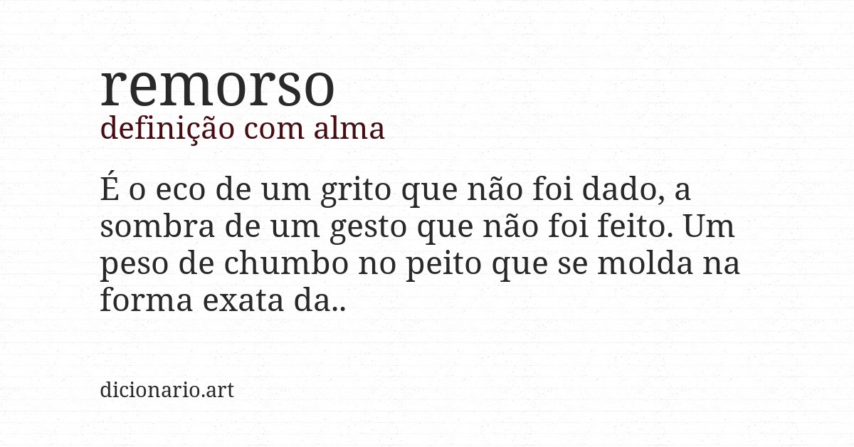 Definição com alma de remorso