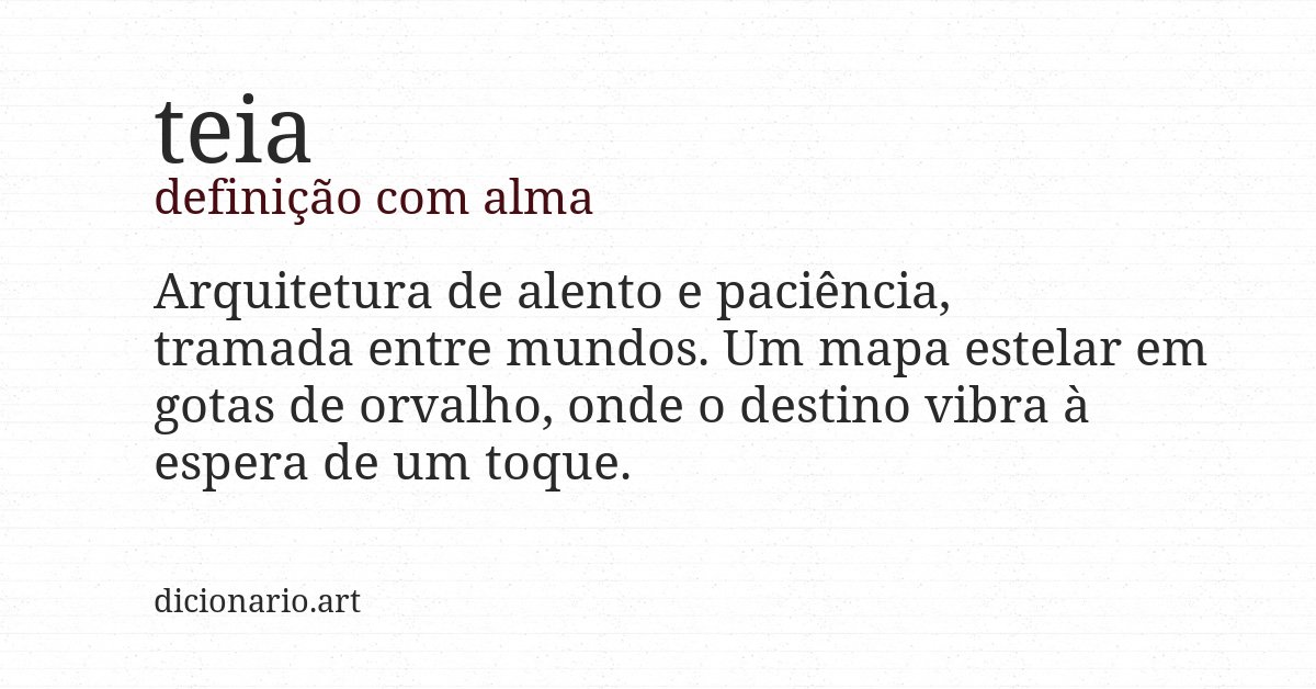 Definição com alma de teia