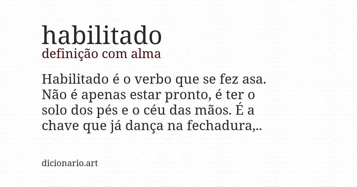 Definição com alma de habilitado