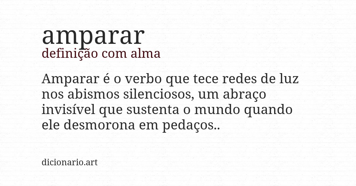 Definição com alma de amparar