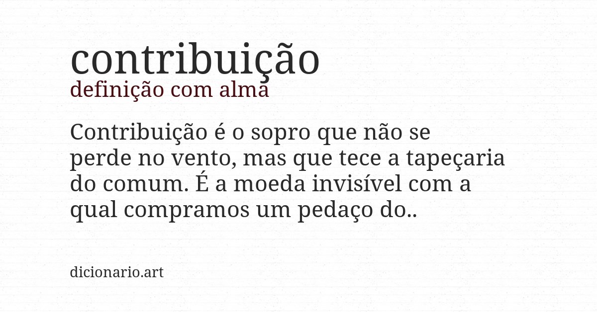 Definição com alma de contribuição