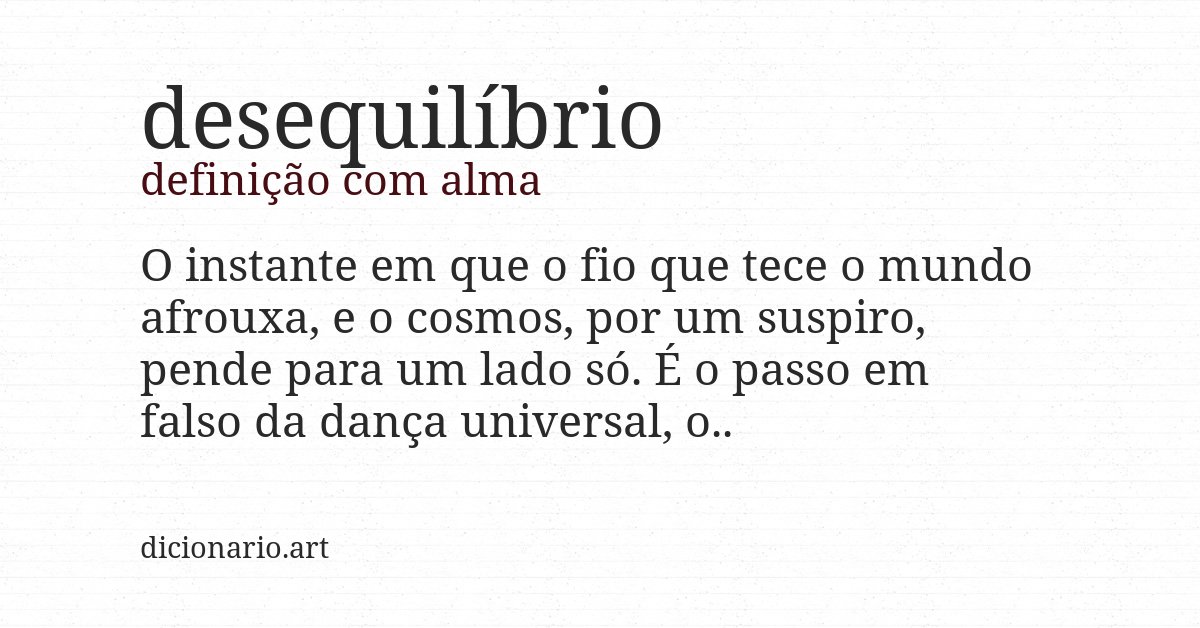 Definição com alma de desequilíbrio