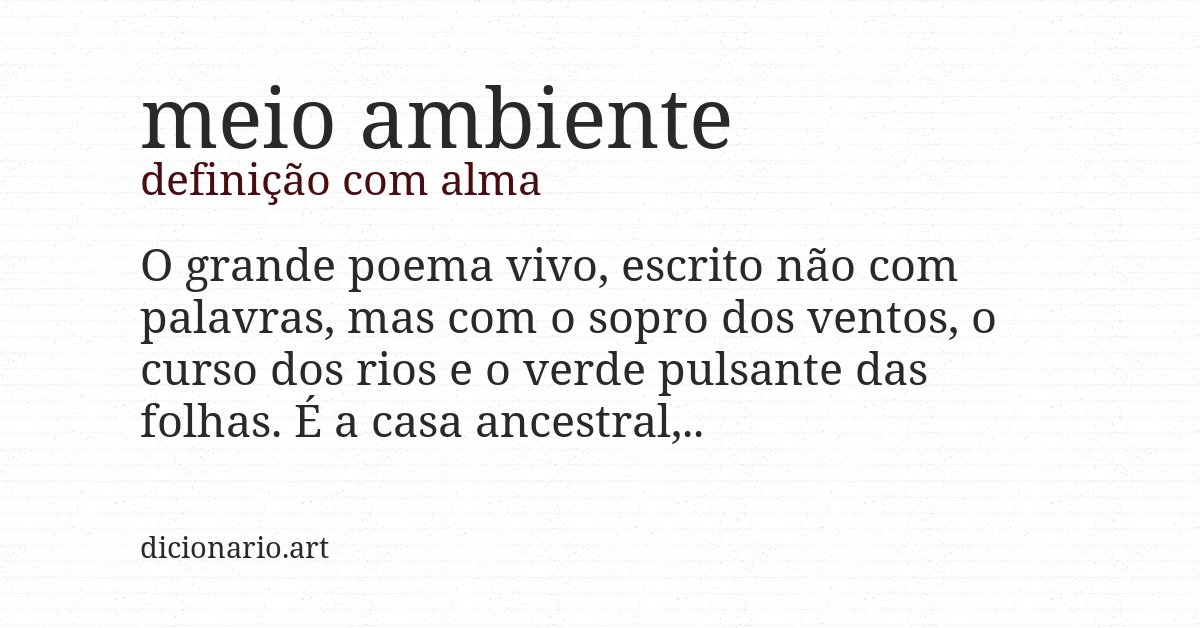 Definição com alma de meio ambiente