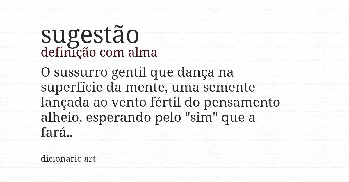 Definição com alma de sugestão