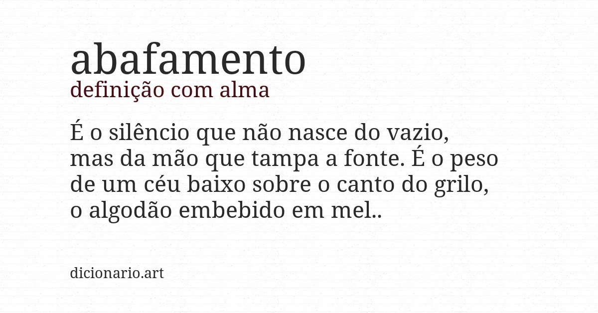 Definição com alma de abafamento