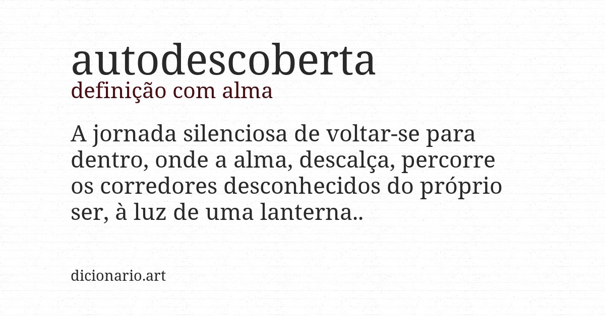 Definição com alma de autodescoberta