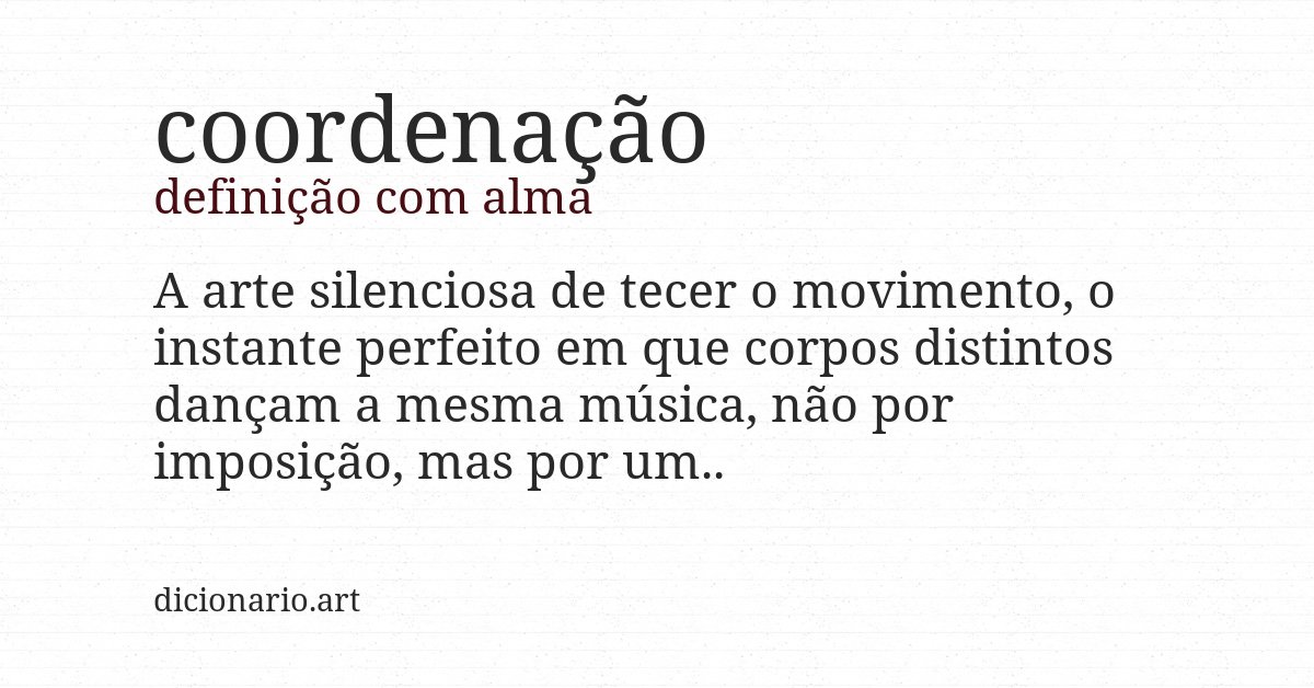 Definição com alma de coordenação