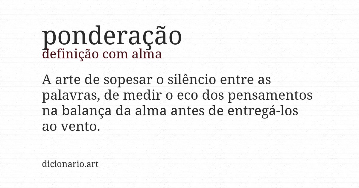 Definição com alma de ponderação