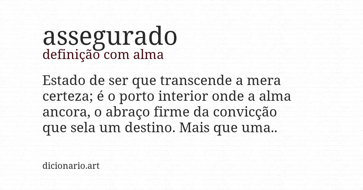Definição com alma de assegurado
