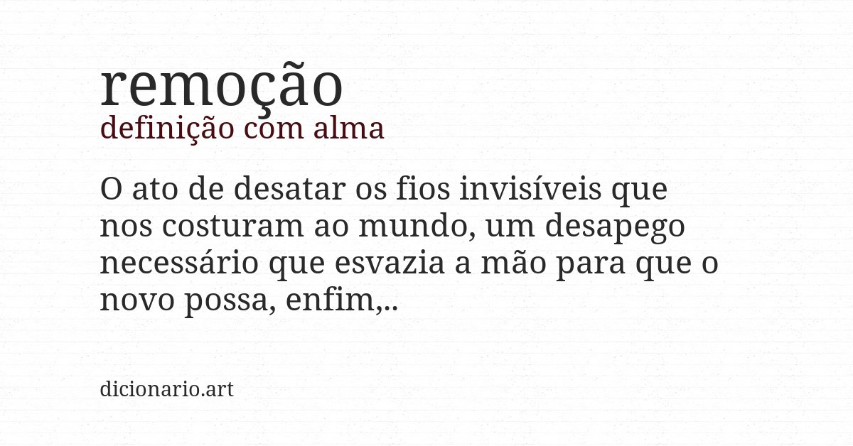 Definição com alma de remoção