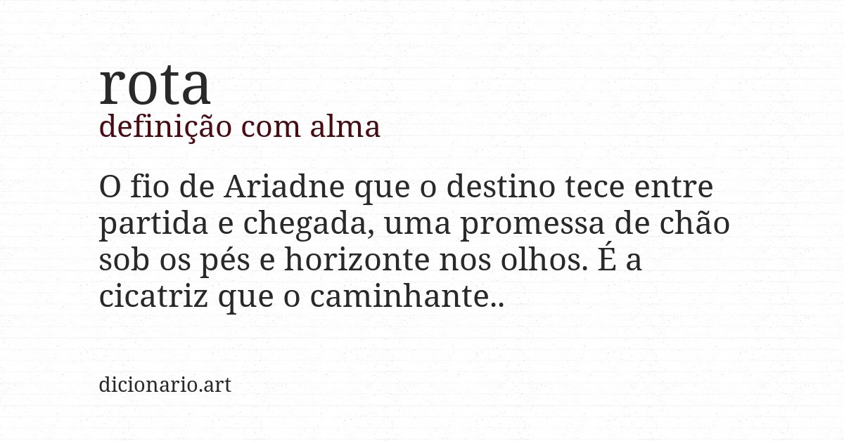 Definição com alma de rota